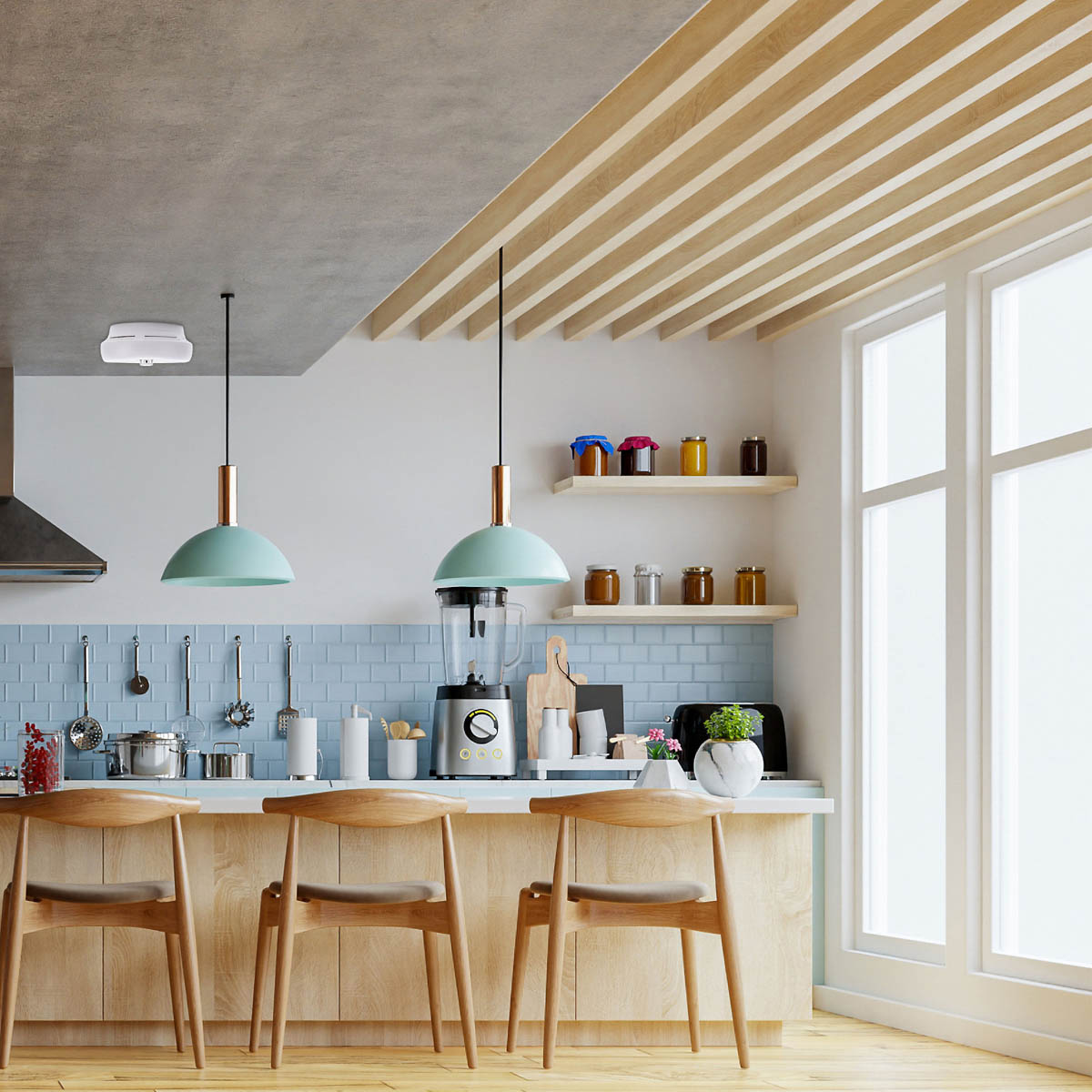 SAFE-TECH Interlinked Heat Alarm Wireless AJ-718i Lithium Battery White - Image 2