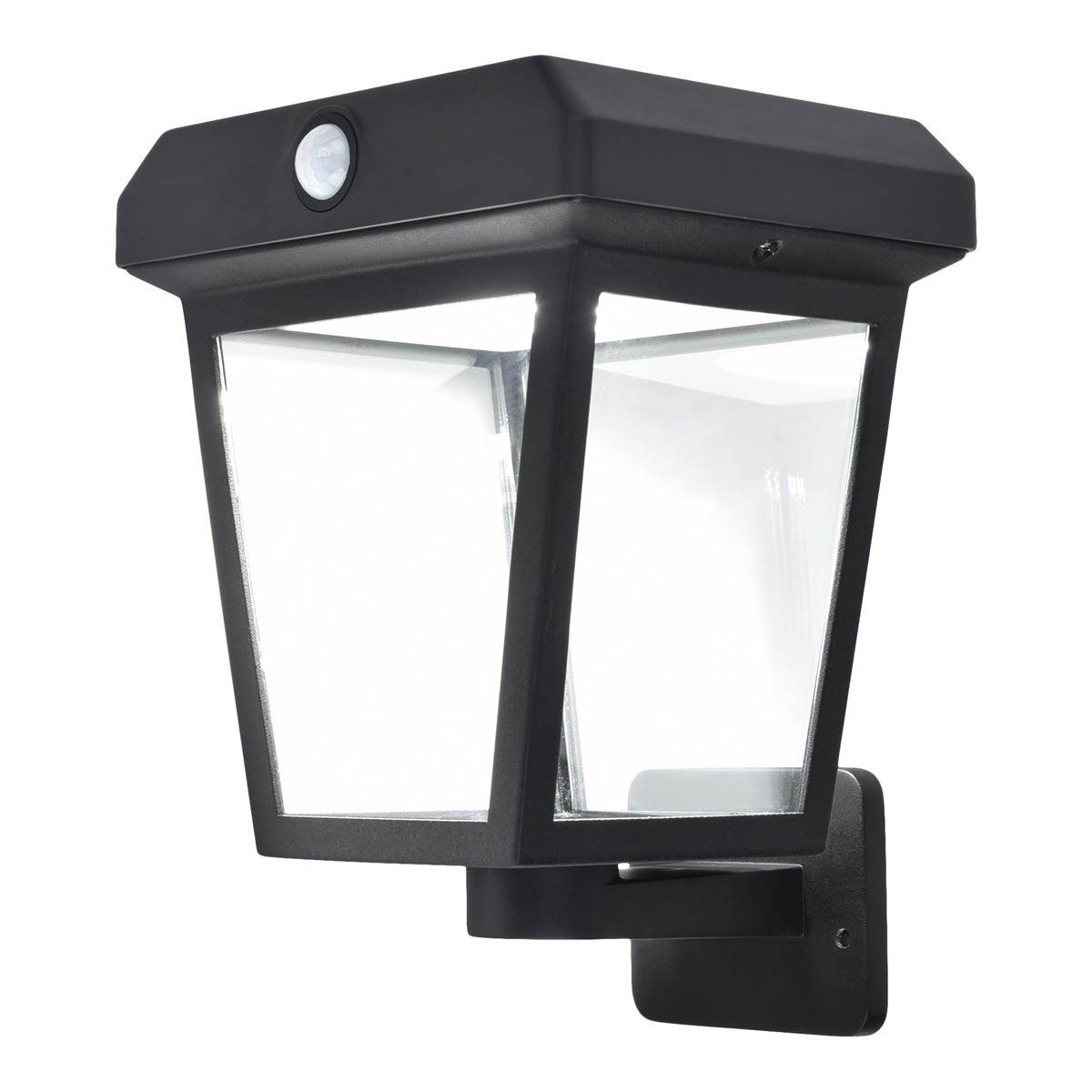Outdoor LED Wall Light Motion Sensor Solar Powered Cool White Black Dusk-To-Dawn - Image 3
