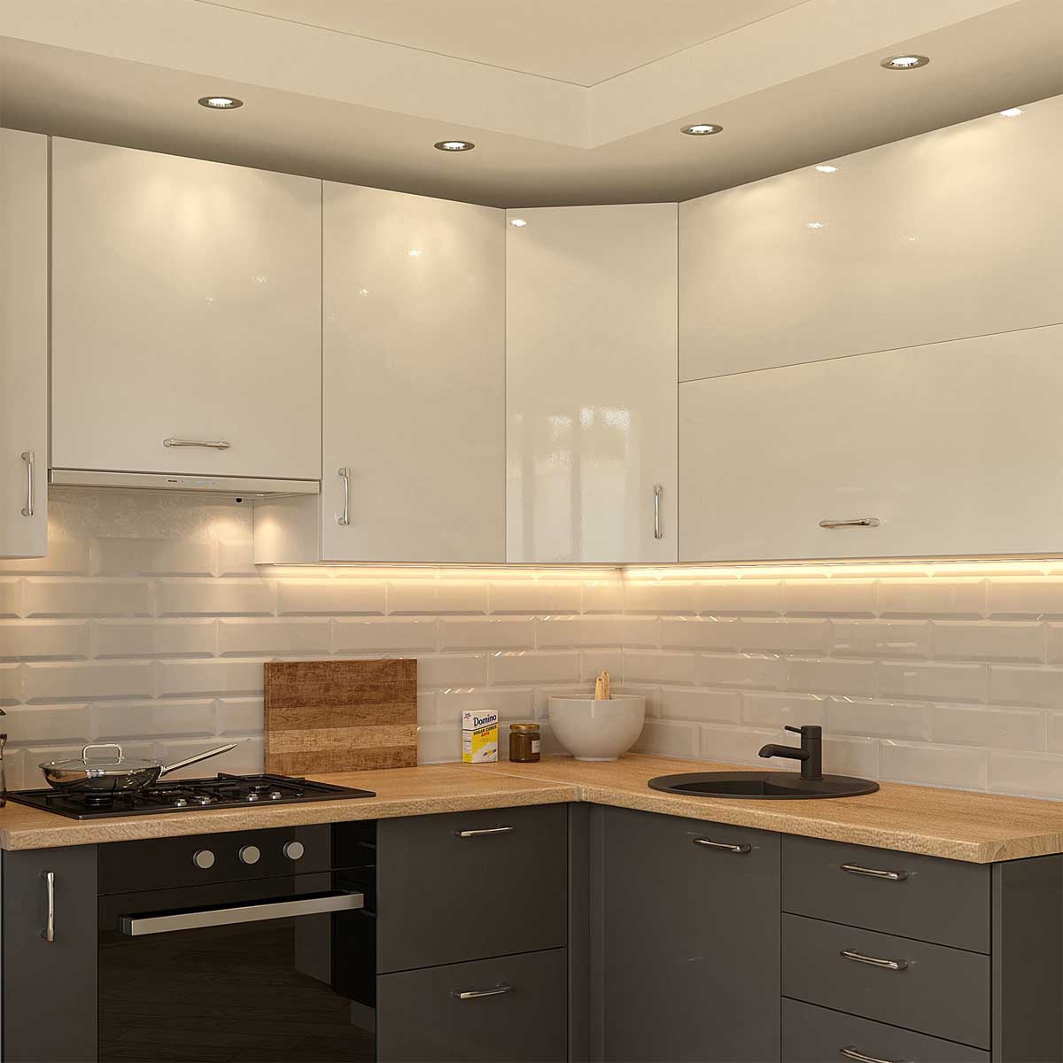 LED Recessed Downlight Warm White 620lm Dimmable Brushed Steel Indoor Pack Of 6 - Image 2