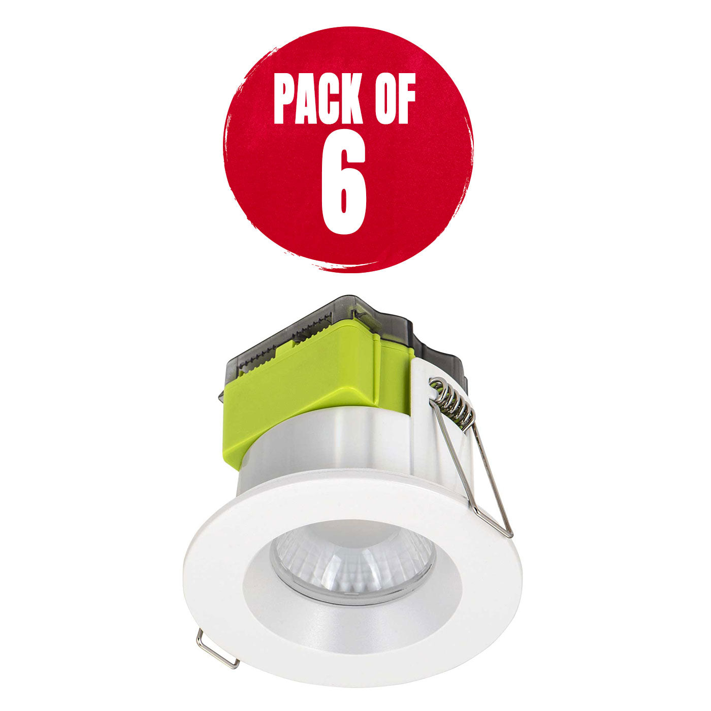 Recessed LED Downlight Cool Warm White 660lm Dimmable Fire Rated 6W Pack Of 6 - Image 1