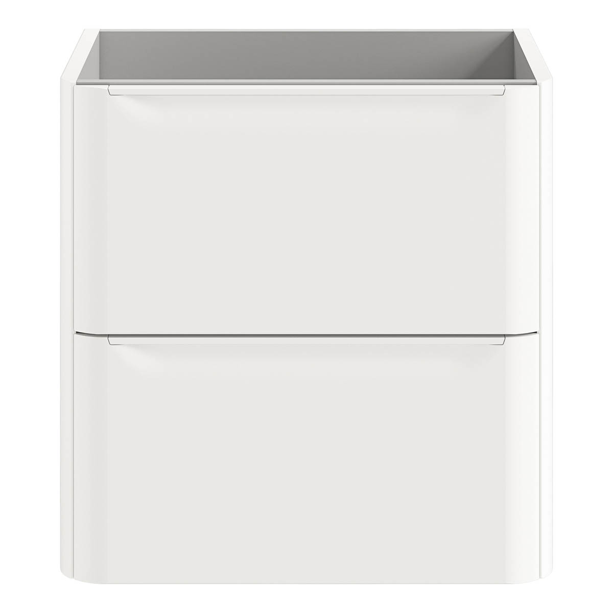 Bathroom Vanity Unit Matt White Wall Mounted 2 Drawers Storage (H)60x(W)60cm - Image 4