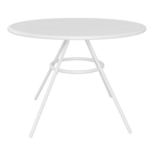 Garden Furniture Dining Table Kilifi White 4 Seater Steel Round Outdoor Patio - Image 1