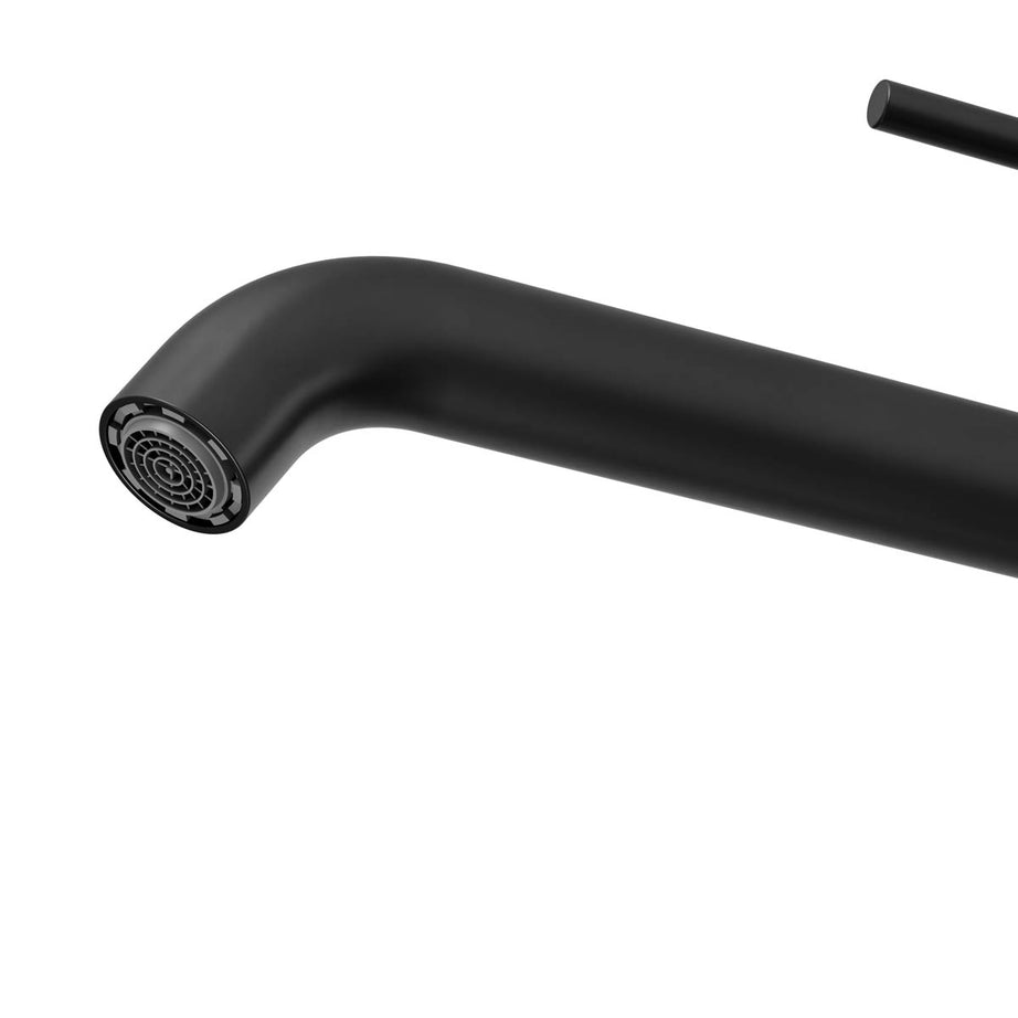 Bathroom Basin Tap Mono Mixer Tall Single Lever Matt Black Round Waste Faucet - Image 4