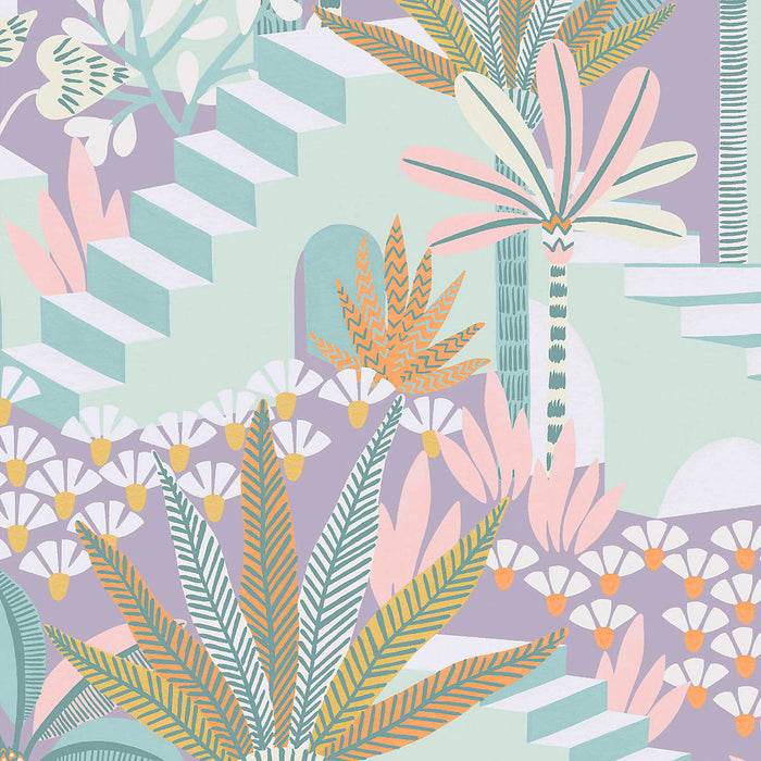 Wallpaper Tropical Multicolour Smooth Patterned Pastel Shades Modern Matt - Image 6