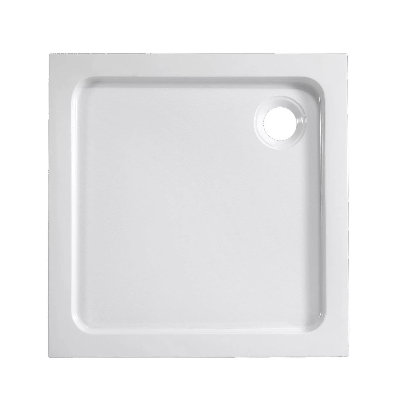 Shower Tray Gloss White Square Corner Drain 150mm Anti Slip Bathroom Modern - Image 2