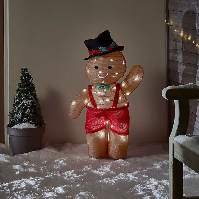 Christmas Light Gingerbread Man 90cm Pop Up LED Multicolour Freestanding 3.6W - Image 2