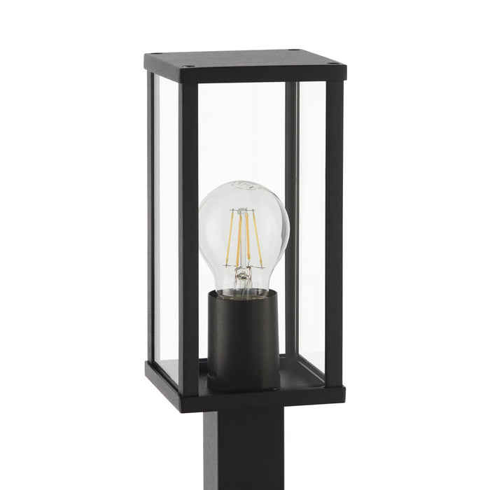 Outdoor Post Light 1 Lamp Clear Glass Metal Matt Black Modern (H)650mm - Image 4