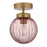 Outdoor Pendant Light Fixed Satin Gold Pink Glass Shade Dimmable Modern - Image 4