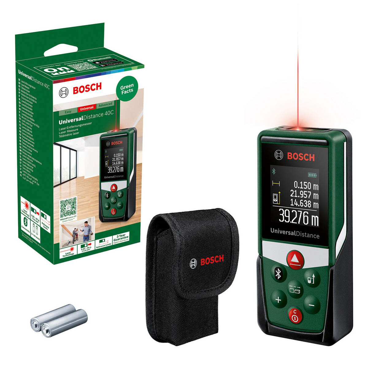 Bosch Laser Distance Measurer 40m Cordless LCD Display Indoor Area Volume - Image 1