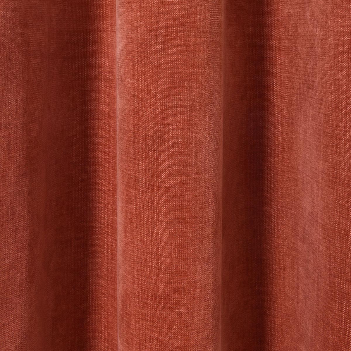 Eyelet Curtain Pair Terracotta Red Plain Woven Lined Chenille Effect W167 L228cm - Image 6