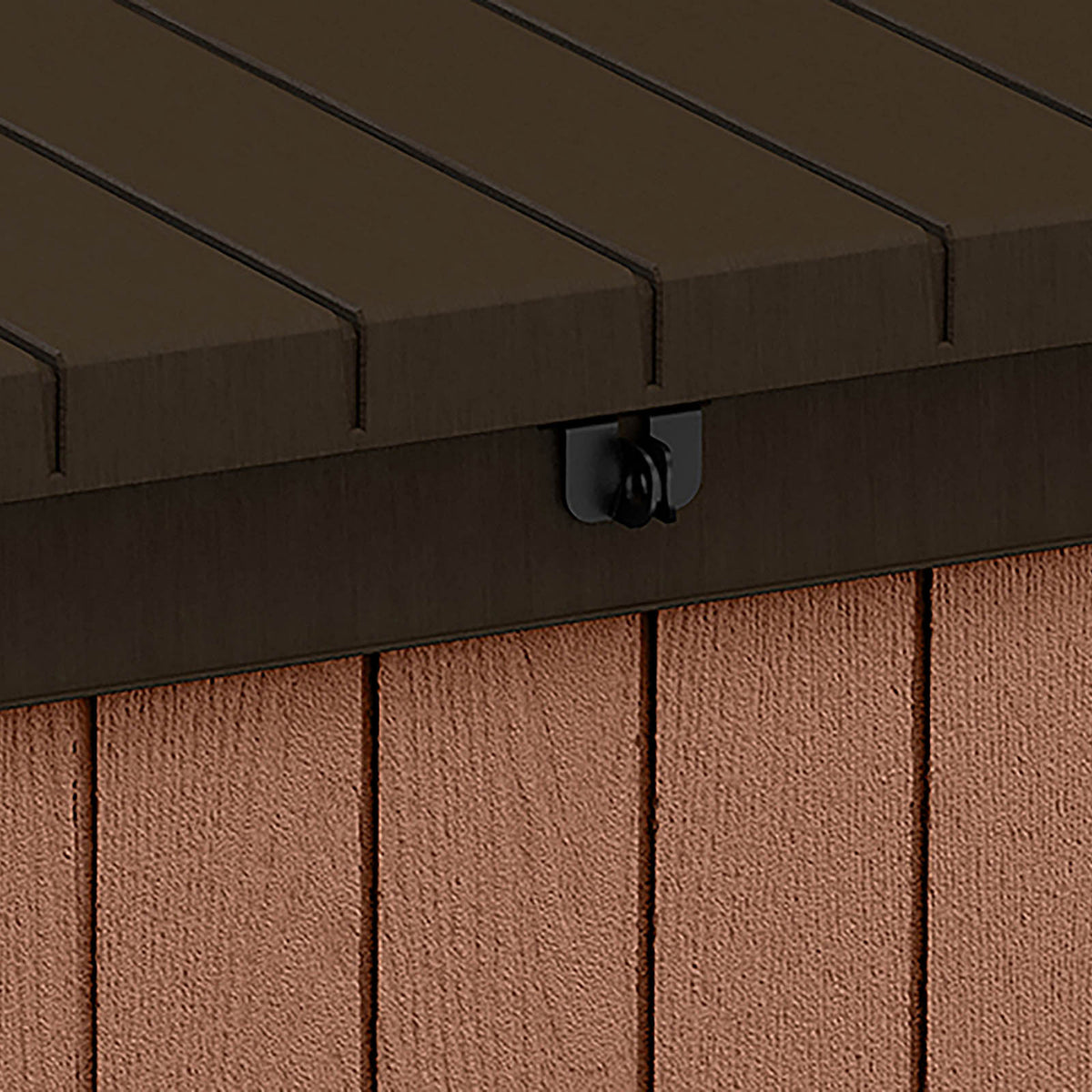 Keter Garden Storage Bench Seat Box 380L Brown Weatherproof Outdoor Chest - Image 7