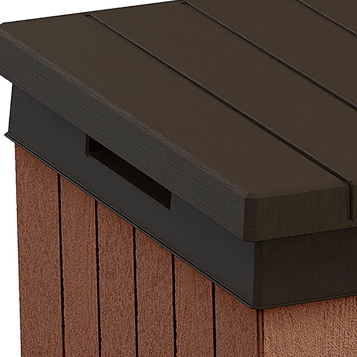 Keter Garden Storage Bench Seat Box 380L Brown Weatherproof Outdoor Chest - Image 8