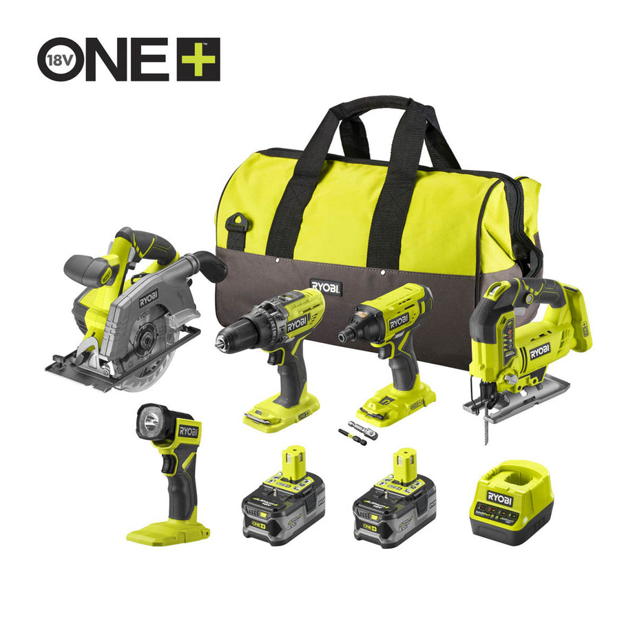 Ryobi Power Tool Kit Cordless RCK185-240S 2x4Ah Li-ion Charger 5 Piece 18V - Image 2