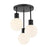 Ceiling Light Pendant 3 Lamp LED Frosted Glass Metal Matt Black Round Modern - Image 4