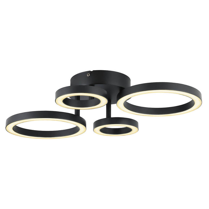 LED Ceiling Light Circular Matt Black 4 Way Flush Plate Dimmable Warm White - Image 5