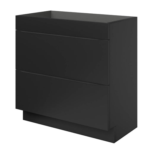 Bathroom Under Sink Cabinet Vanity Unit Black Freestanding 2 Drawers 82 x 80cm - Image 1