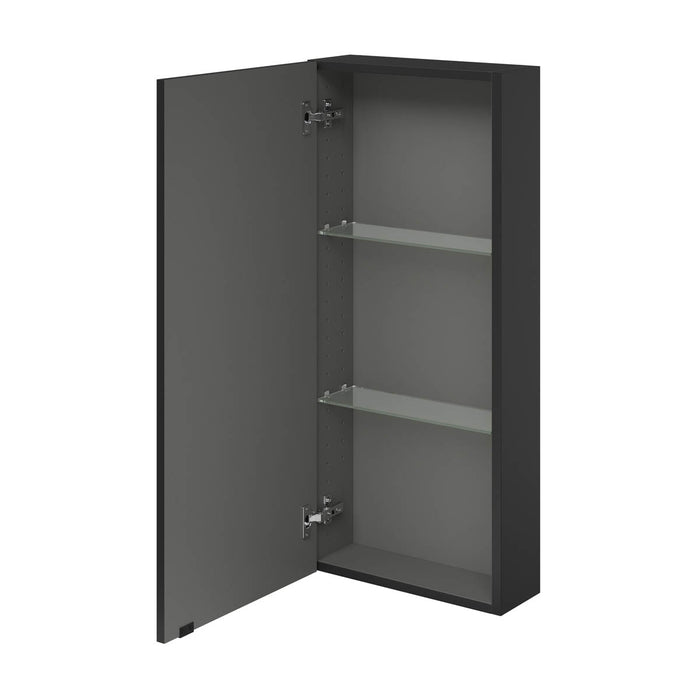 Wall Cabinet Matt Black Single Rectangular Soft Close Modern (W)400mm (H)900mm - Image 4