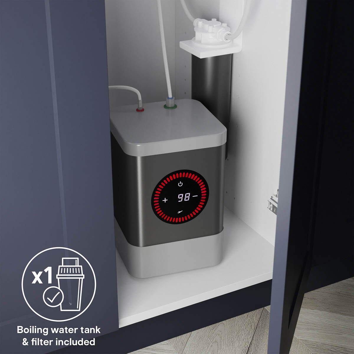 Boiling Water Kitchen Tap Mixer Chrome Double Lever Child Lock Modern Faucet - Image 7