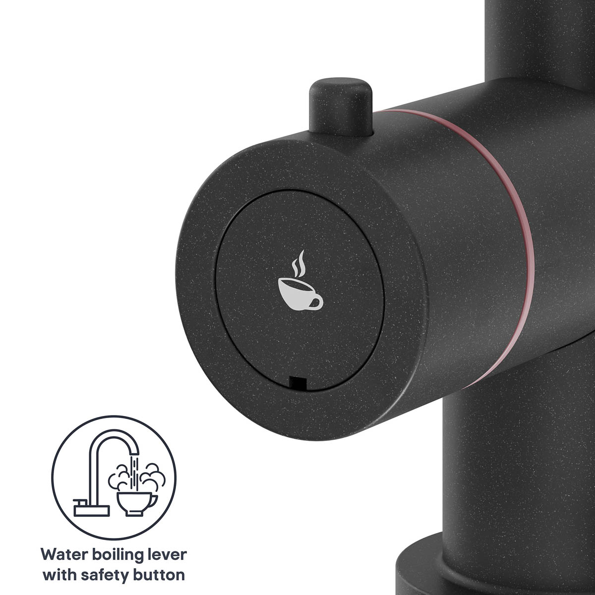 Kitchen 3 in 1 Boiling Water Tap Dual Lever 2.5L Tank Matt Black Brass Modern - Image 9