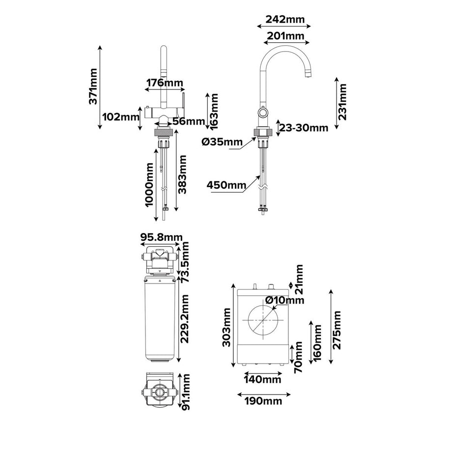 GoodHome Aji Matt Stainless steel effect Boiling water tap - Image 4