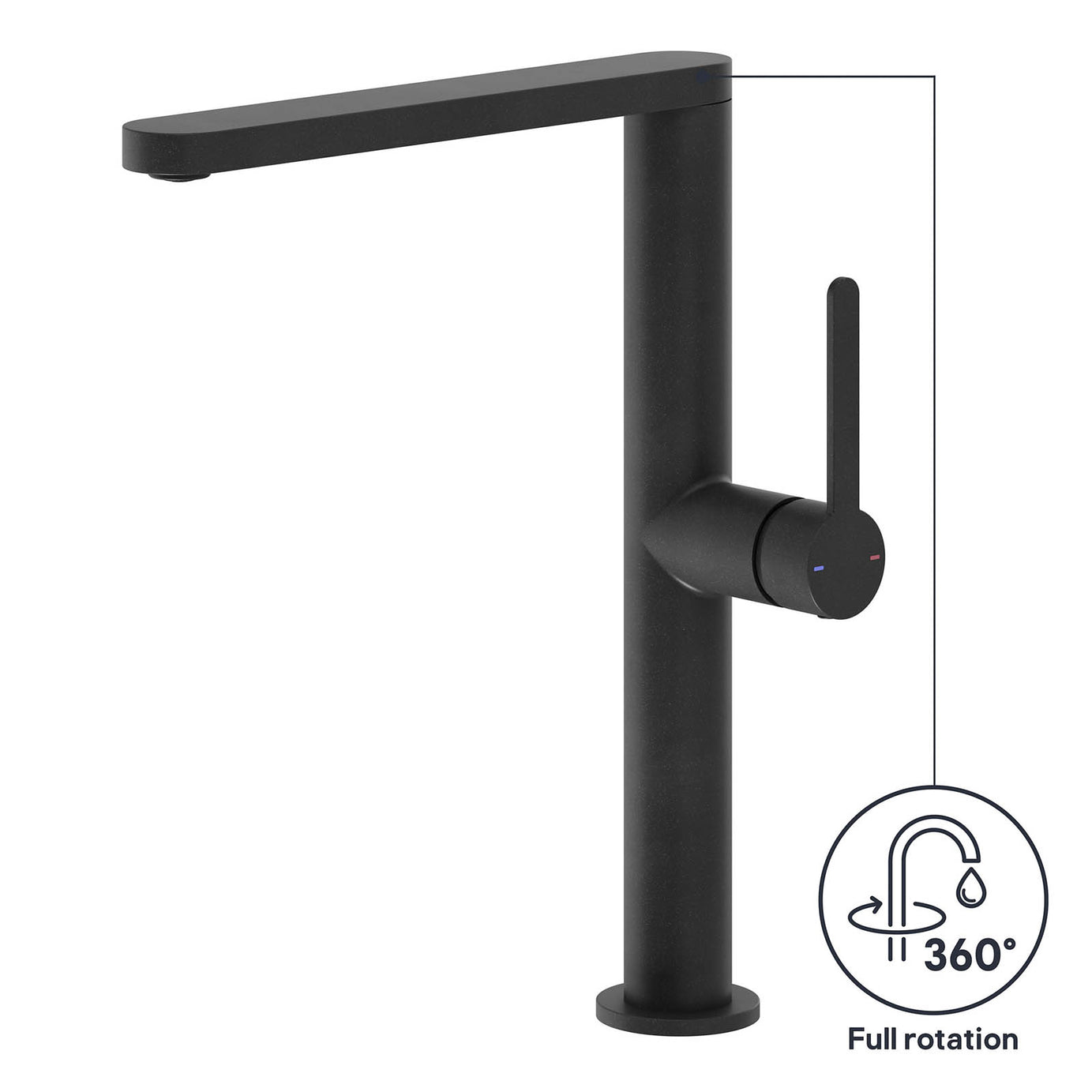 Kitchen Sink Tap Mixer Black Graphite Effect Single Side Lever Modern Faucet - Image 6