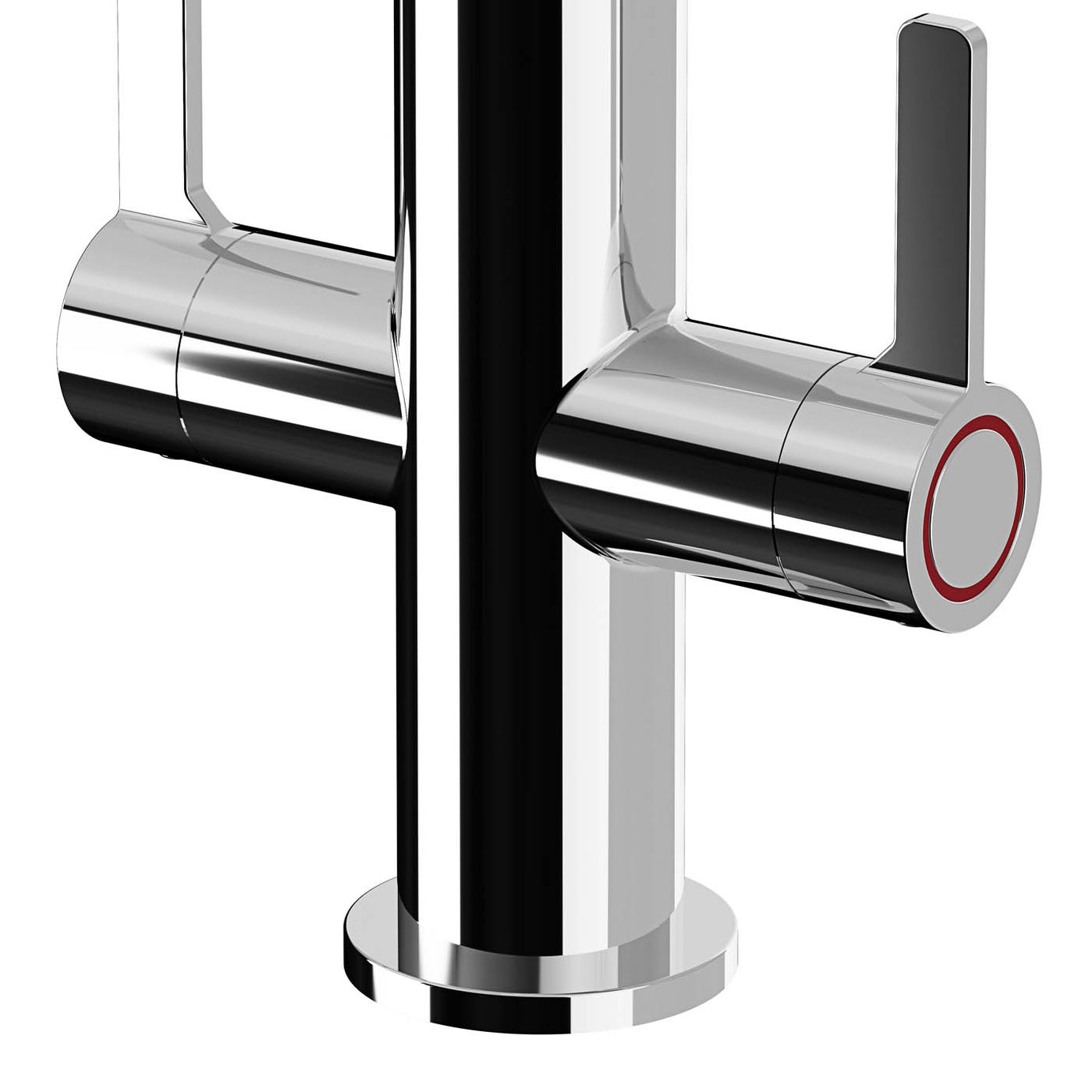 Kitchen Tap Mixer Chrome Twin Lever Swivel Spout Brass Steel Contemporary Faucet - Image 3