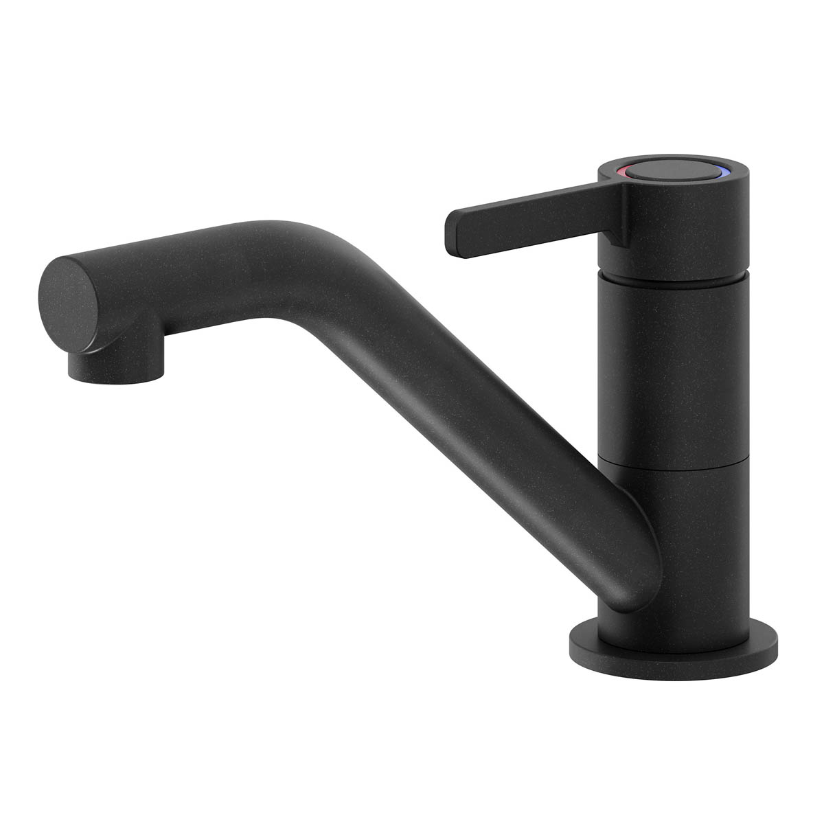 Kitchen Mixer Tap Black Graphite Top Lever Modern Water Saving Matt Swivel - Image 1