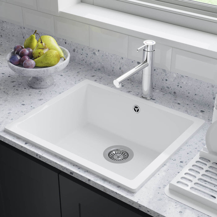 Kitchen Tap Mixer Chrome Gloss Single Lever Swivel Spout Contemporary Faucet - Image 3