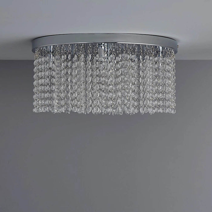 Ceiling Light Halogen 5 Lights Colours Brushed Glass Metal Chrome Effect - Image 5