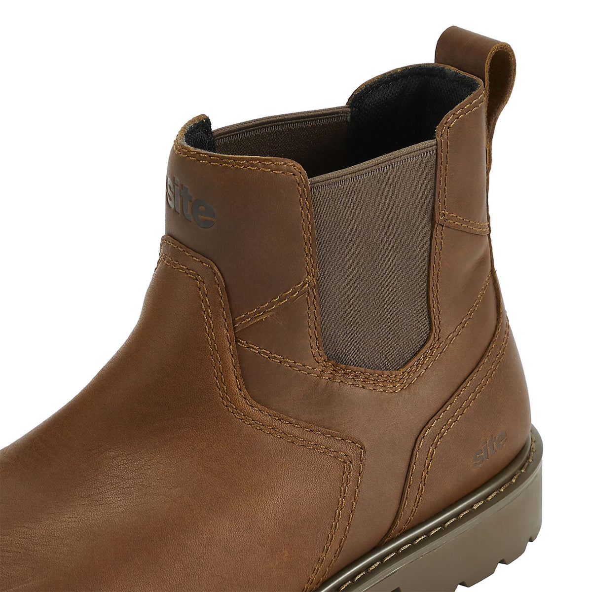 Site Dealer Boots Mens Brown Slip On Safety Work Steel Toe Size 9 Hallissey - Image 3