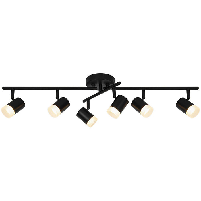 LED Spotlight Bar Ceiling Matt Black 6 Way Warm White Multi Arm Modern 350lm - Image 2