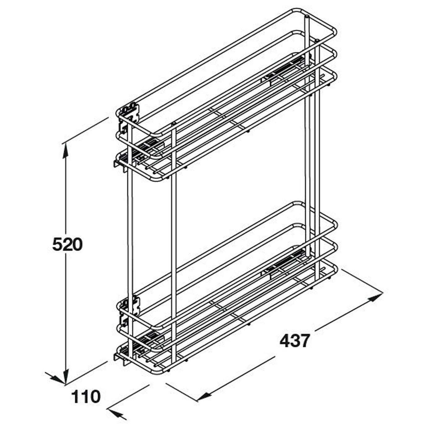 Silver Soft-close LH & RH 15cm Pull-out storage For 150mm cabinet - Image 3