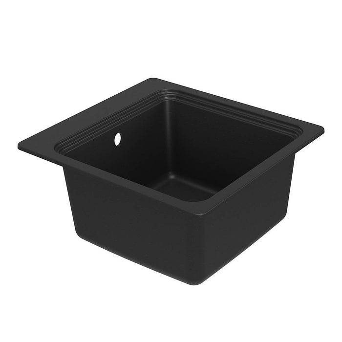 Kitchen Sink Black 1 Bowl Compact Square With Drying Rack Chopping Board - Image 4