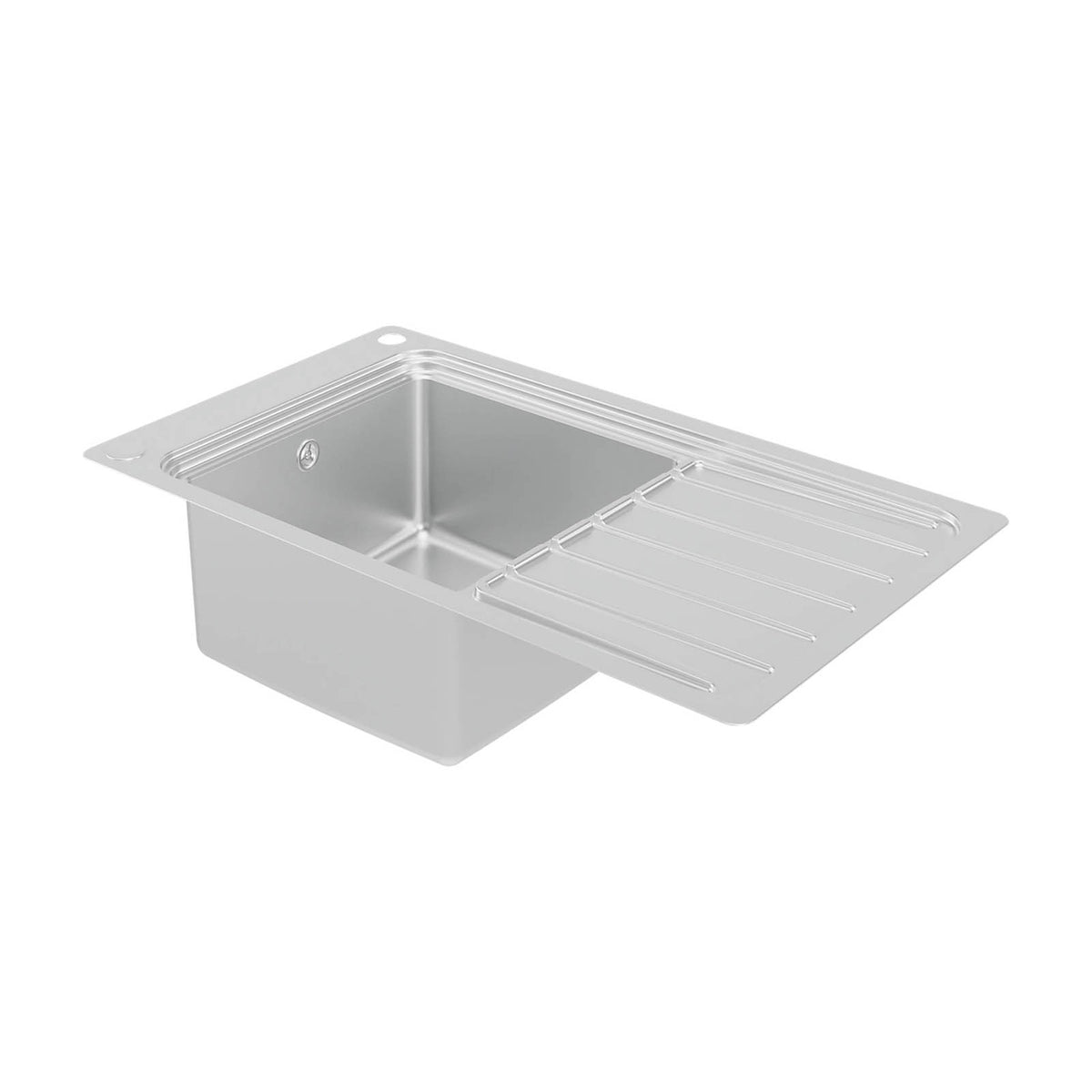 GoodHome Romesco 1 Bowl Sink Drainer Brushed Steel 510x880mm - Image 2
