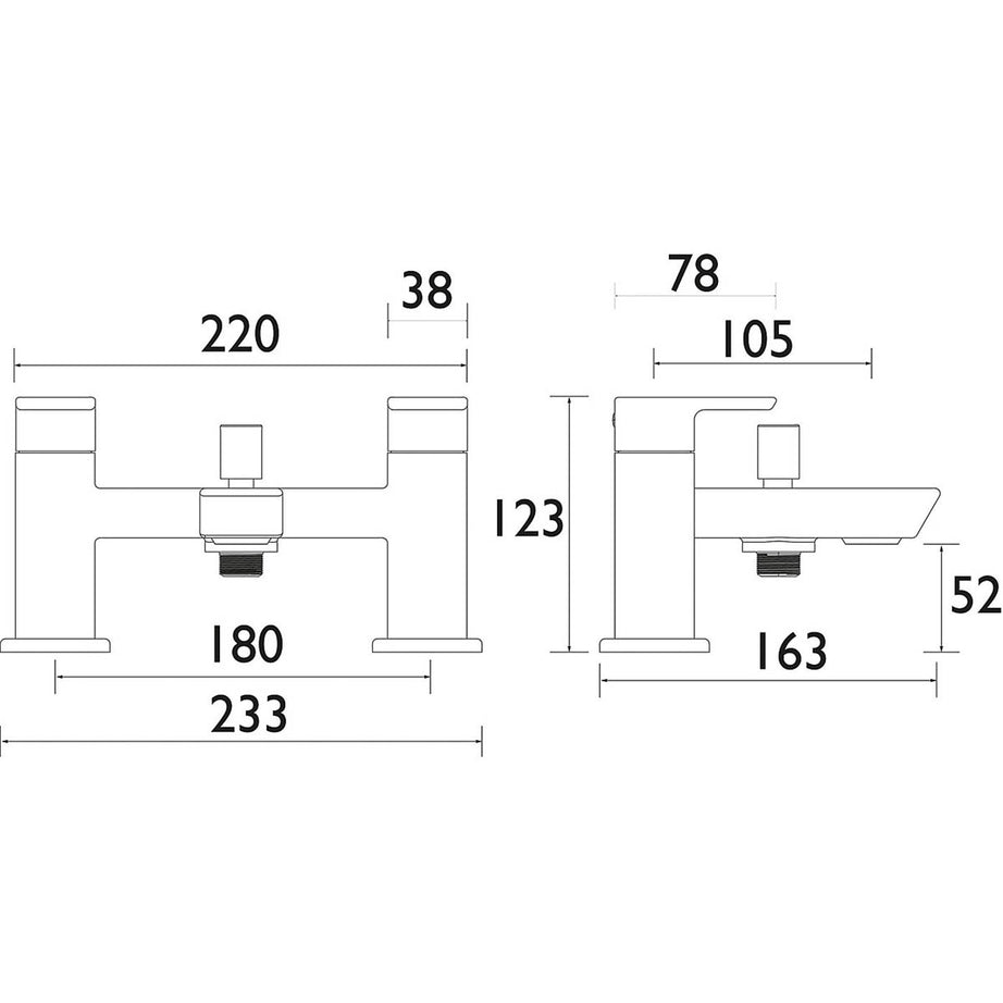 Bristan Bath Filler Tap Mixer With Hand Held Set Black Brass Contemporary - Image 3