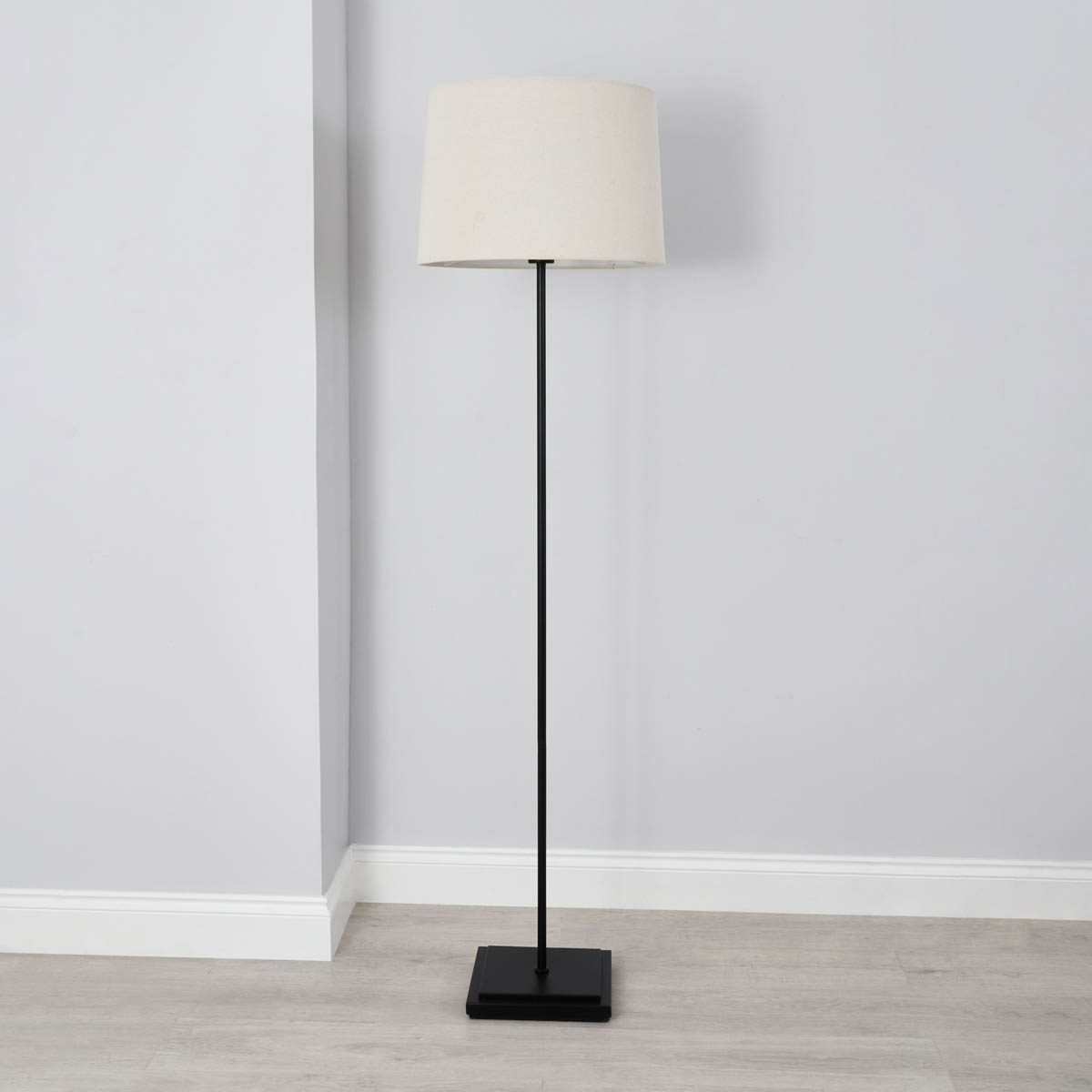 LED Floor Lamp Matt Black Freestanding Ivory Shade Living Room Bedroom H157.5cm - Image 3