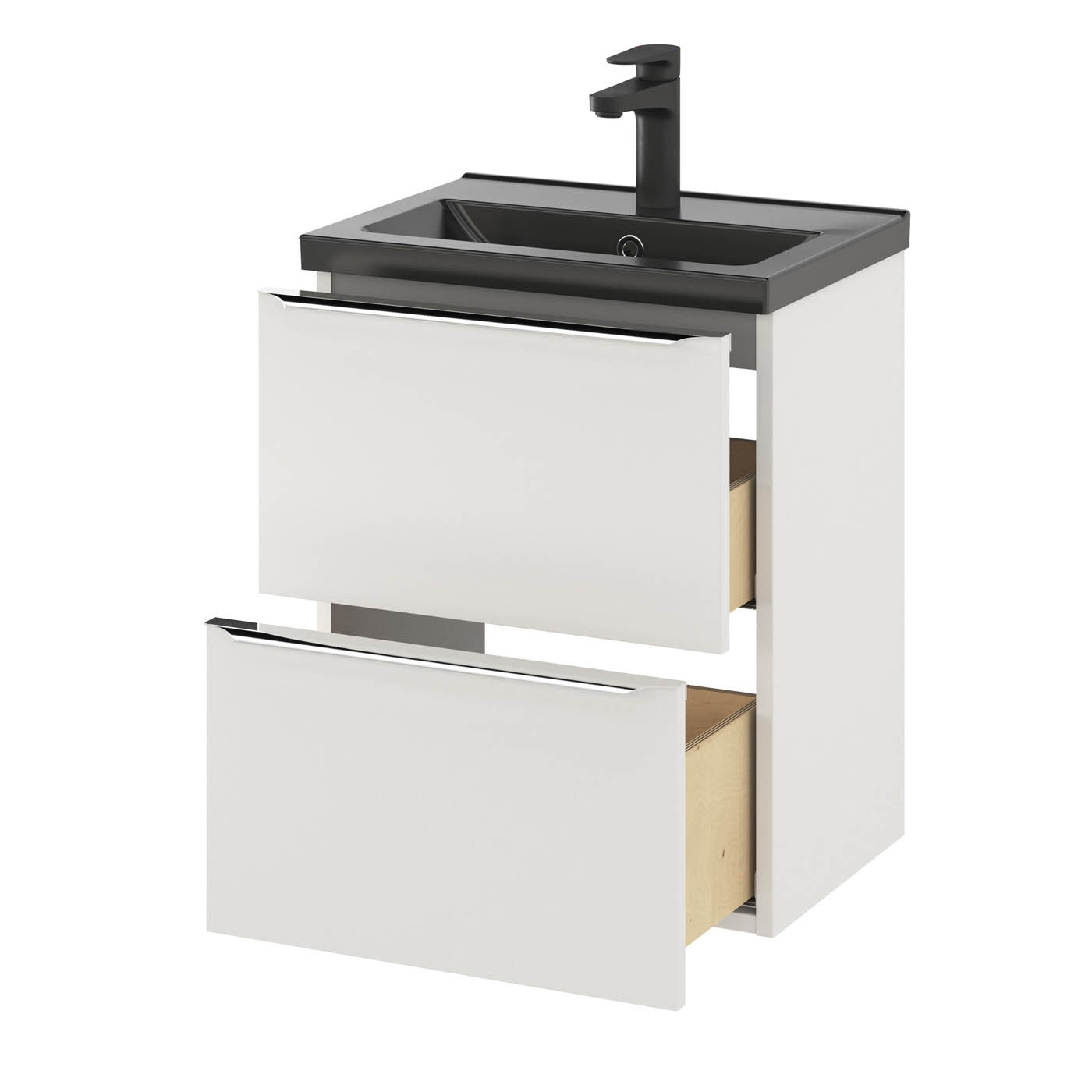 Bathroom Cabinet Soft Close Slimline Gloss White Wall Mounted Modern 600x500mm - Image 10