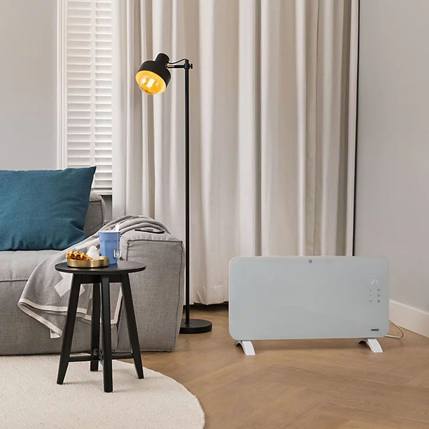 Electric Smart Panel Heater White Glass Thermostatic Portable Timer 1500W - Image 4