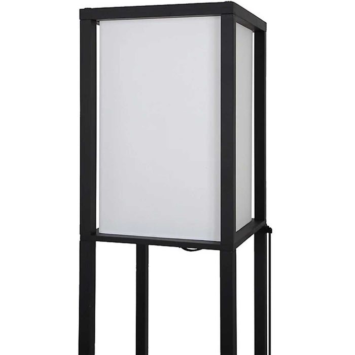 Floor Lamp Bamboo 4-Tier Storage Display Shelf Matt Black And White Modern - Image 5