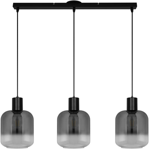 Pendant Ceiling Light Matt Black Smoked Glass Shades Hanging Industrial Modern - Image 1