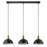 Pendant Ceiling Light 3 Lamp Adjustable Height Dimmable Matt Black Steel 6W - Image 3