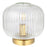 Table Lamp Bedside Desk Light Vintage Design Clear Ribbed Flass Brushed Brass - Image 1