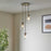 Pendant Ceiling Light 3 LED Lamp Ribbed Glass Steel Antique Brass (Dia)270mm - Image 3