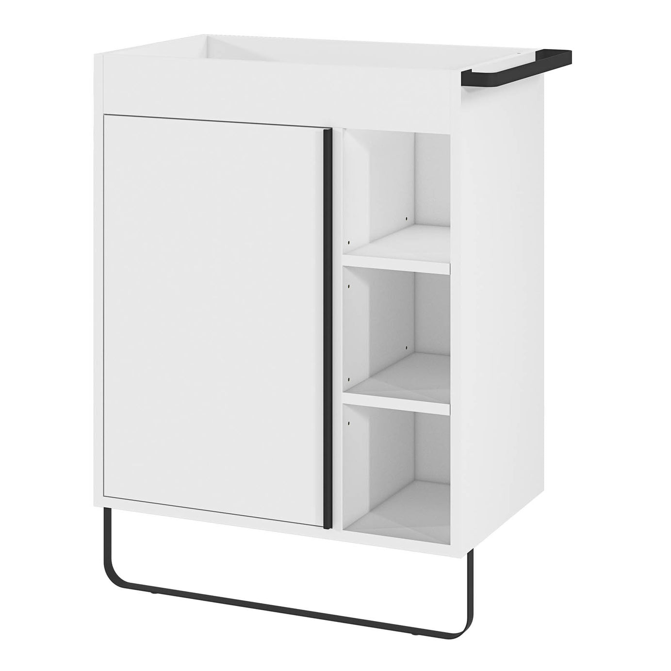 GoodHome Bathroom Cabinet Maza Matt White Single Wall-mounted (H) 820x (W) 650mm - Image 1