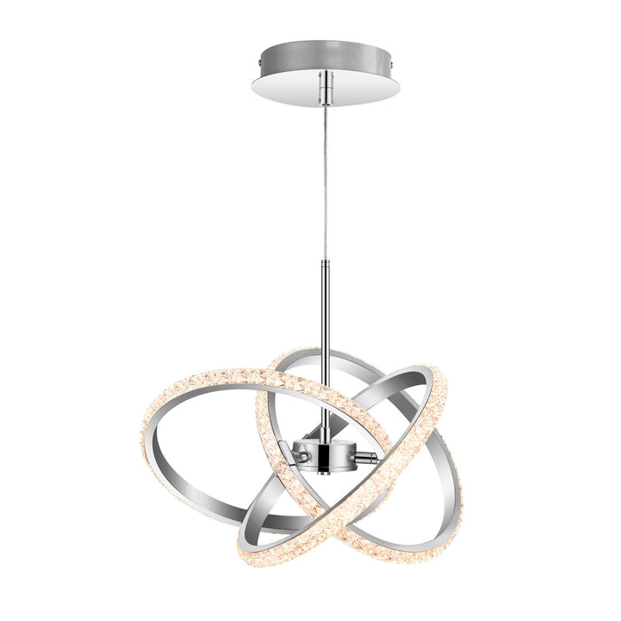 LED Ceiling Light Entwined Dimmable Round Beaded Warm White Chrome Effect Modern - Image 3