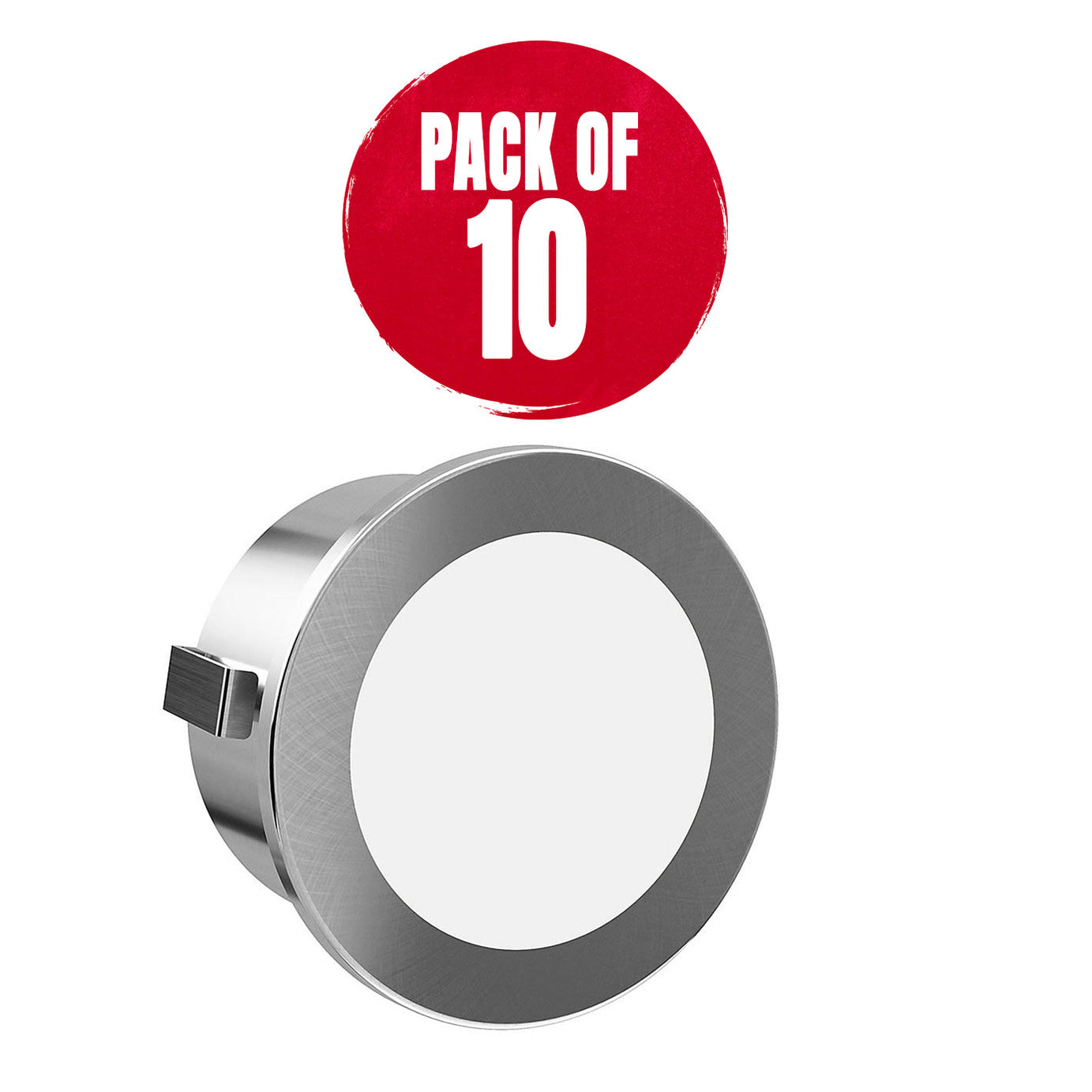Cabinet Light LED Variable White Stainless Steel Effect (L)35mm (W)35mm 10 Pack - Image 1
