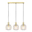 Pendant Ceiling Light 3 Lamp LED Clear Glass Satin Brass Vintage (H)1100 mm - Image 3