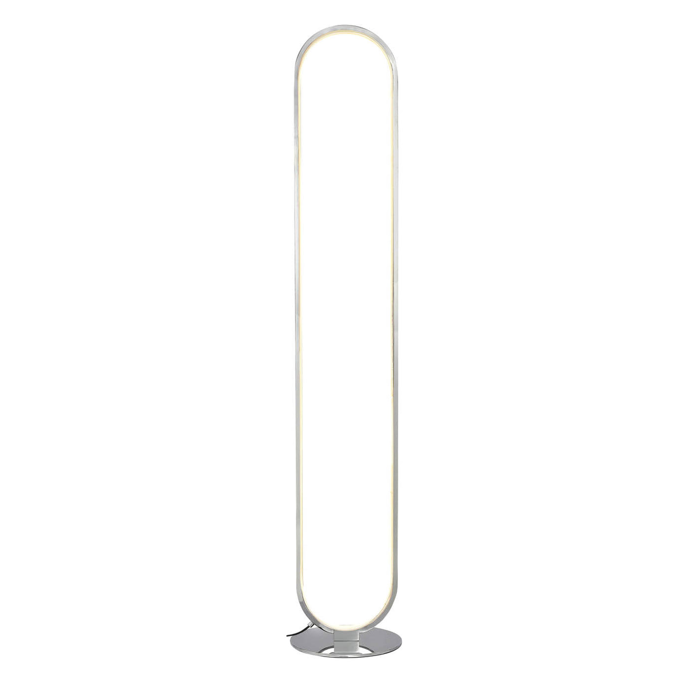 LED Floor Lamp Oval Chrome Gloss Dimmable Warm White Modern 1500lm (H)1205mm - Image 3