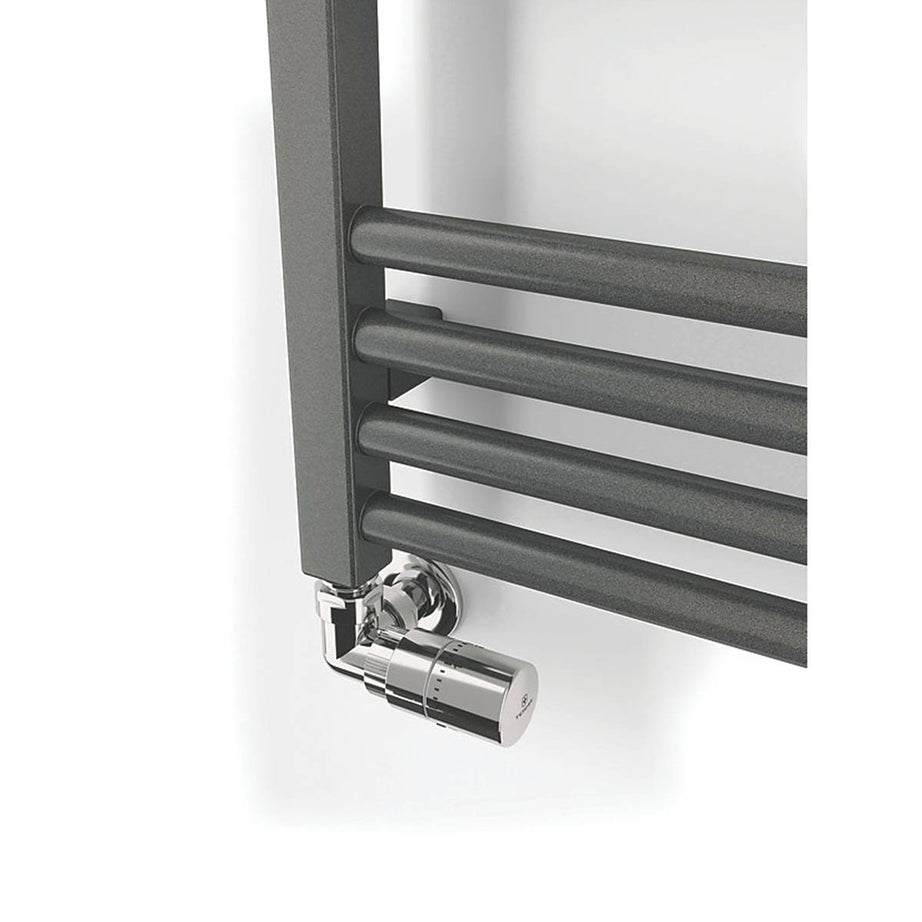 Terma Towel Rail Radiator Grey Hydronic Flat Bathroom Warmer (H)66x(W)50cm - Image 6