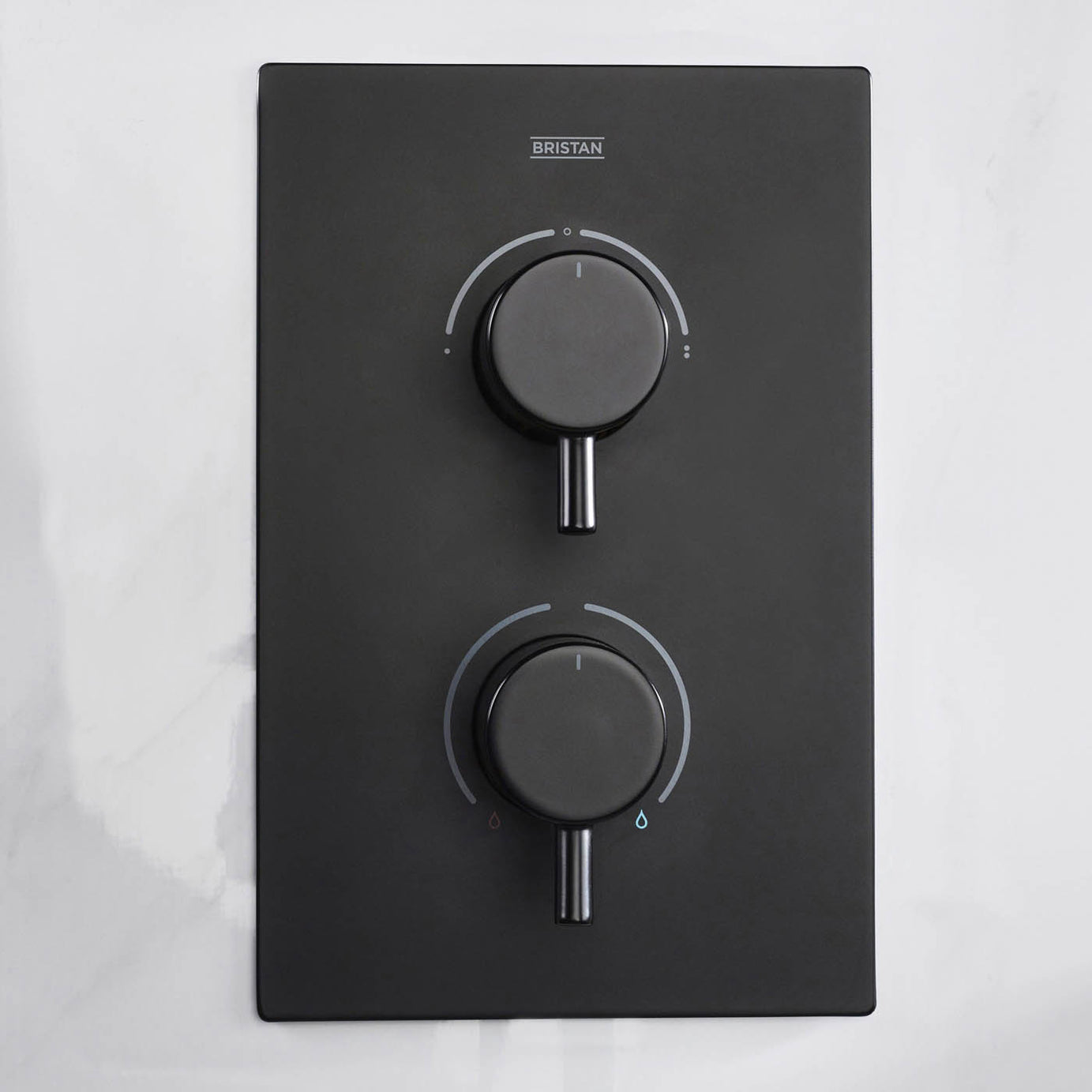 Bristan Thermostatic Mixer Shower Matt Black Recessed Dual Round Head Bathroom - Image 5